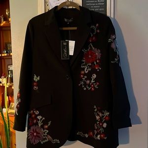 Crepe embroidered jacket with tags. New, never worn.